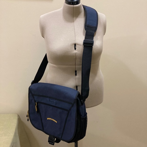 University of Michigan Messenger Bag, Blue, 17" x 14" x 4" - Picture 2 of 15